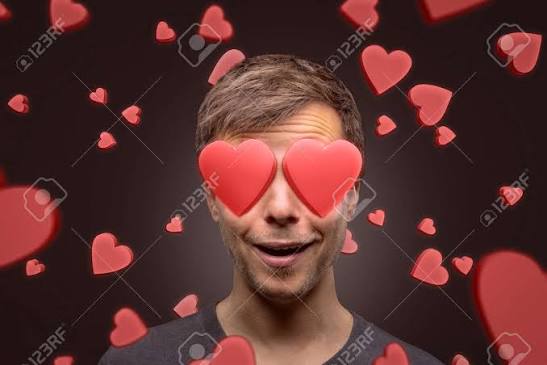 Portrait Of A Man With Heart Shaped Eyes Stock Photo, Picture and Royalty  Free Image. Image 158023621.