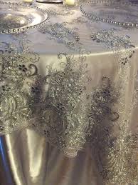 Italian Princess Lace Tablecloth Overlay Silver Wedding Table Overlays Wedding Table Linens Wedding Hall Decorations