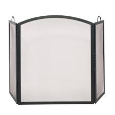 The screen mesh is usually held in place within the frame of each panel. Fireplace 4 Panel Folding Screen Protector Fire Spark Guard In Black Finish Fireplaces Worldmanpowerconsulting Fireplace Accessories
