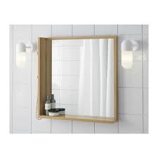 It has a rustic wooden frame with a metal mirror, which adds a different style to the bathroom. Ragrund Miroir Bambou 53x50 Cm Ikea Ikea Bathroom Ikea Bathroom Decor