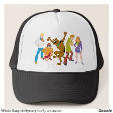 Whole Gang 16 Mystery Inc Trucker Hat Zazzle Com Trucker Hat Trucker Custom Trucker Hats