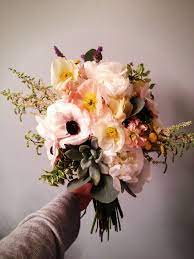Rustic And Wild Wedding Bouquet With Peonies Anemone Ranunculus Succulents And Poppies By Lizy S Li Wild Wedding Bouquet Fresh Wedding Bouquets Floral Wedding