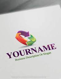 Online Free Logo Maker 3d Colorful Arrows Logo Logo Design Free Templates Online Logo Design Logo Design Free