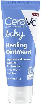 Amazon Com Cerave Healing Ointment For Baby Diaper Rash Cream For Extra Dry Cracked Skin Lanolin Fragrance Free 3 Ounce