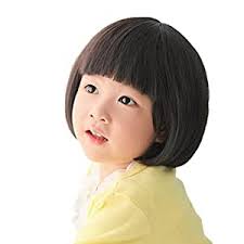 Secure your hair neatly with black hair kids to keep it away from your face. Amazon Com Fashion Black Straight Wigs For Kids Child Flat Bangs Synthetic Bob Cosplay Wig Beauty