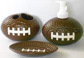 No worries, the answers are many. Sports Themed 3 Piece Stoneware Bathroom Accessories Bundle Football Buy Online In Martinique At Martinique Desertcart Com Productid 45140208