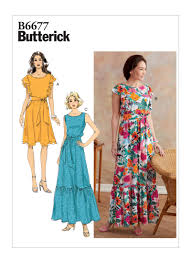 B6677 Long Dress Patterns Simple Dress Pattern Sewing Dresses