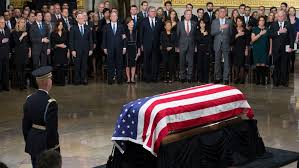 Bush is receiving a national farewell at george h.w. George H W Bush Honored At Capitol Ceremony Variety