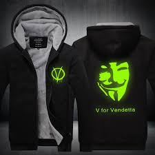 V For Vendetta Anonymous Mask Guy Hoodie Winter Thicken Coat Men Women Jacket Fashion Clothing Shoes Accessories Me Sweatshirts Hoodie Sweatshirts Hoodies