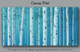 Birch Tree Wall Art Canvas Birch Tree Wall Art Landscape Painting Canvas Art Print Teal Blue Home Decor Aqua Turquoise Bedroo Tree Painting Canvas Birch Tree Painting Tree Painting