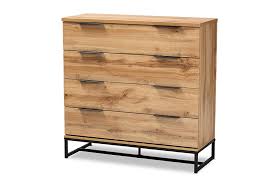 Let rc willey and the urbanite dresser help you add convenient storage and a clean, contemporary look with a touch of industrial flair to your bedroom spaces! Reid Modern And Contemporary Industrial Oak Finished Wood And Black Metal 4 Drawer Dresser 1stopbedrooms