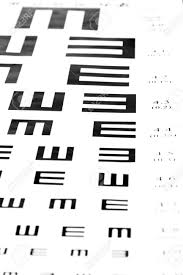 Eyesight Test Chart On White Background Close Up