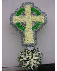 Check out our funeral flower cross selection for the very best in unique or custom, handmade pieces from our jewelry shops. Funeral Cross Celtic Cross With Green Nimbus In Brooklyn Ny Marine Florists