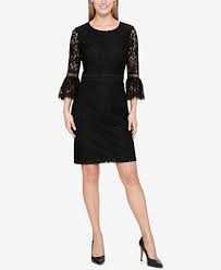 Image 1 Of Tommy Hilfiger Lace Bell Sleeve Dress With Images Lace Bell Sleeve Dress Bell Sleeve Dress Black Bell Sleeve Dress