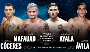 Mafauad vs Ayala y Cóceres vs Ávila este viernes en Argentina