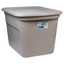 Stackable storage bins allow users to get the most out of a small space. Sterilite 18 Gallon Heavy Duty Stackable Storage Tote Hazelwood Taupe Walmart Com Walmart Com
