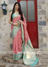 Pink is a subtle and light color. Light Pink Weaving Saree