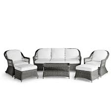 Sorrento Gray Wicker Sofa Patio Set With Cushions Pier 1 Wicker Loveseat Wicker Sofa Patio Set