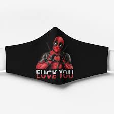 The official @marvel's deadpool account, a.k.a., the merc with a mouth. Love Fuck You Deadpool Face Mask Tagotee