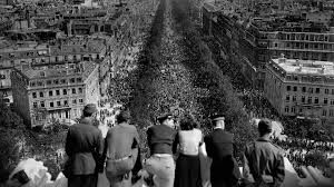 People Looking At The Crowded Avenue Des Champs Elysees From The Arc De Triomphe On May 8 1945 In 2020 Arc De Triomphe Victory In Europe Day Avenue Des Champs Elysees