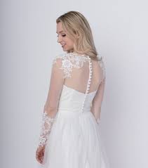 A line floral appliques beach wedding dresses backless tulle boho wedding gowns,106. Light Ivory Long Sleeve Wedding Dress Topper Buttoned Back Etsy