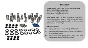 comp cams 660 lift conical valve spring kits for dodge gen