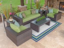 Havana 4 Pc Aluminum Woven Resin Wicker Sofa Group With 52 X 28 Rectangular Glass To Patio Furniture Chairs Wicker Furniture Cushions Outdoor Furniture Sets