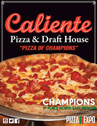 From latin calēntem, singular accusative of calēns, present participle of caleō. Pizza Caliente Pizza Draft House