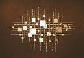 Abstract Metal Sculpture Wall Art Mid Century Brutal Gold Rods Eames Jere Sty Ebay Modern Metal Wall Art Wall Sculpture Art Metal Sculpture Wall Art