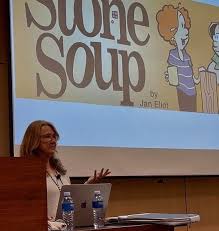 SASA was treated to a fun and very entertaining evening last Thursday by  guest artist, the one and only, famous yet extremely humble cartoonist, Jan  Eliot visiting Cape Town from Oregon, USA.