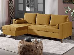 Polar Canape D Angle Reversible Convertible En Velours Au Design Scandinave 4 Places Couleur Jaune Vente De Lisa Design En 2020 Canape Angle Canape Angle Convertible Et Canape Jaune Convertible