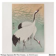 For children, jigsaw puzzle can cultivate their thinking and practical ability. Vintage Japanese Art Two Cranes 1000 Pieces Hard Jigsaw Puzzle Zazzle Com Japanese Art Hardest Jigsaw Puzzle Vintage Japanese