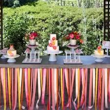 Ribbon Table Skirt Party Tips Table Skirt Paper Streamers Diy Table Skirts