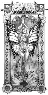 Monarch Fairy Coloring Pages Grayscale Coloring Fantasy Art