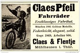 Original Werbung Anzeige 1898 Claes Pfeil Fahrrader Claes Flentje Fahrrad Fahrradmarken Werbung
