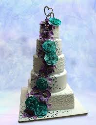 Purple And Teal Purple Wedding Cakes Teal Wedding Cake Classic Wedding Cake