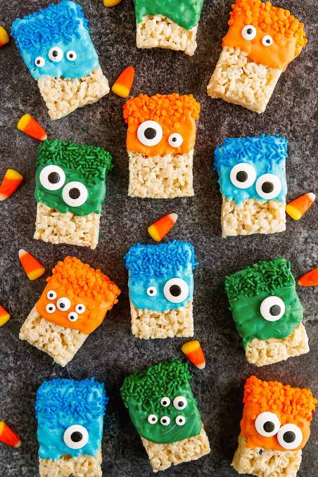 Rice Krispie Treat Monsters Recipe - Easy Dessert Recipes