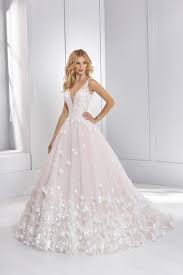 Fit and flare, sheath, fishtail gown in lace and organza. Ronald Joyce International Wedding Dresses And Bridal Gowns