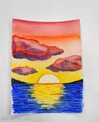 In today's simple watercolor sunest tutorial i will show you guys how to blend watercolors together when you're using differe. Sunset Over Water Painting Easy Watercolor Tutorial Ebbandflowcc