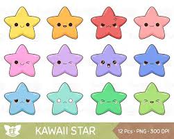 Kawaii Star Clipart Cute Stars Clip Art Galaxy Happy Funny Etsy Dibujos Bonitos Kawaii Pegatinas Bonitas