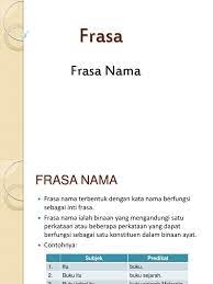 ประโยคได้ การสร้างประโยคพื้นฐานในภาษามลายูจะประกอบไปด้วย 2 องค์ประกอบแรก คื. Frasa Nama Nadia Kyrie