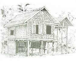 Rumah lamin berntuk layaknya seperti rumah dayak panjang, dan. 45 Sketsa Gambar Rumah Lamin Terbaik Koleksi Gambar Rumah Terlengkap