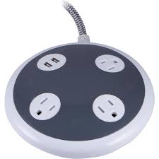 Ge 8 Ft 3 Outlet Surge Protector With 2 Usb Ports Braided Cord White Black 41386 The Home Depot Surge Protector Surge Protection Protector