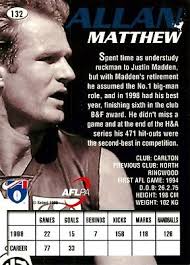 Signed 1999 CARLTON BLUES AFL Card MATTHEW ALLAN
