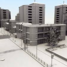 3ds Max City Clean Buildings Street 3d Model City Clean Game Level Design Architecture Design