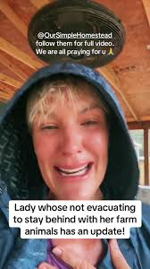 Follow @Our Simple Homestead for full video and updates we are all praying  for u 🙏 Lady whose not evacuating to stay behind with her farm animals has  an update! Weatherman cries reporting Hurricane ...