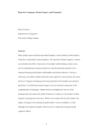Pdf Figurative Language Mental Imagery And Pragmatics