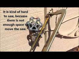 • turn the on / off valve on the far side of the hose to the off position. How Do I Remove Unscrew Unstick A Stuck Rusted Tight Water Hose From The Faucet With Hacksaw Youtube