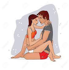 Girl Is Sitting On The Lap Of A Young Man. Proximity. Sexual Positions.  Illustration On White Background Stock Photo, Picture and Royalty Free  Image. Image 154291947.