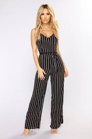 Black And White Striped Jumpsuit With Sleeves Let S Go Away Stripe Jumpsuit Black White Striped Jumpsuit Classy Jumpsuit Black Jumpsuit